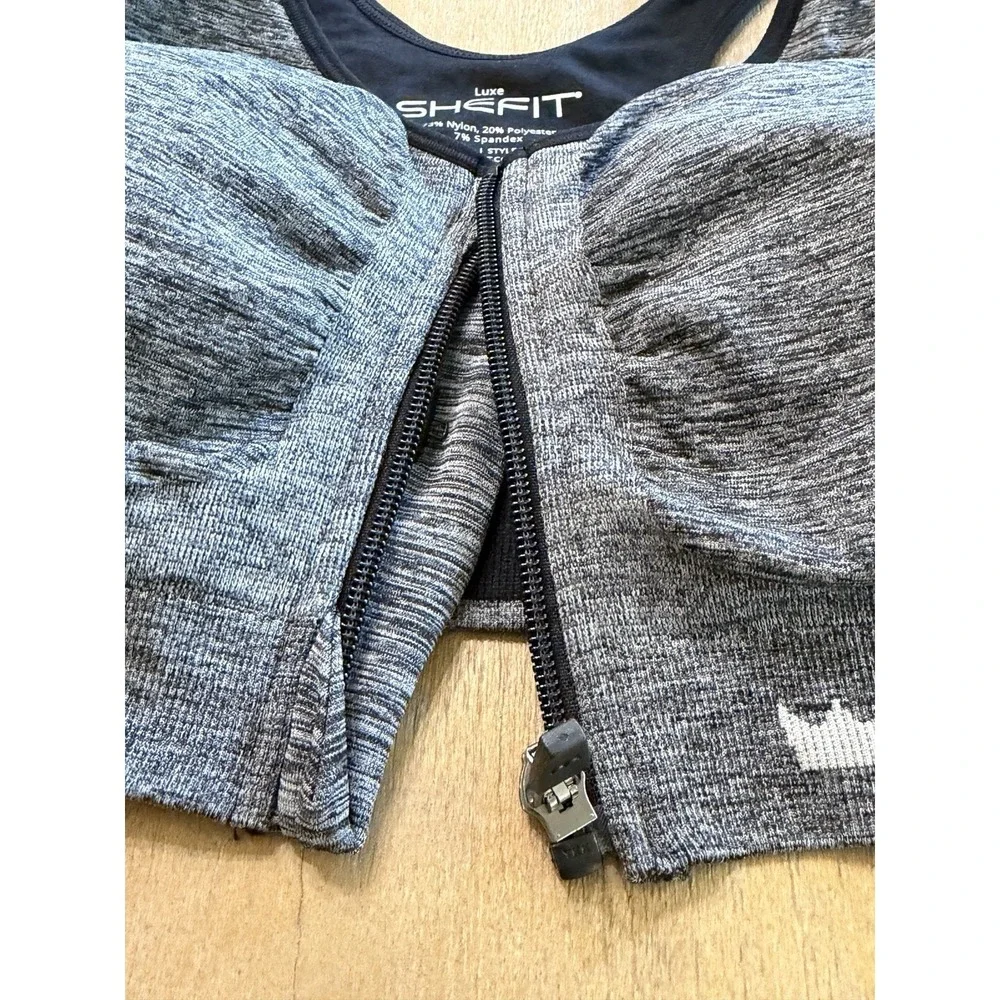 Shefit‎ Lounge Sports Bra Luxe Zip Front High Impact Padded